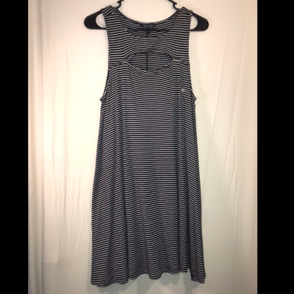 Open front flowing striped dress
